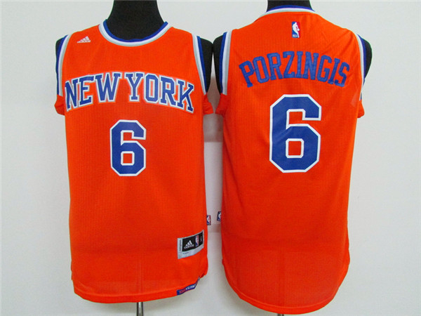 Adidas New York Knicks Youth #6 Porzingis orange NBA jerseys